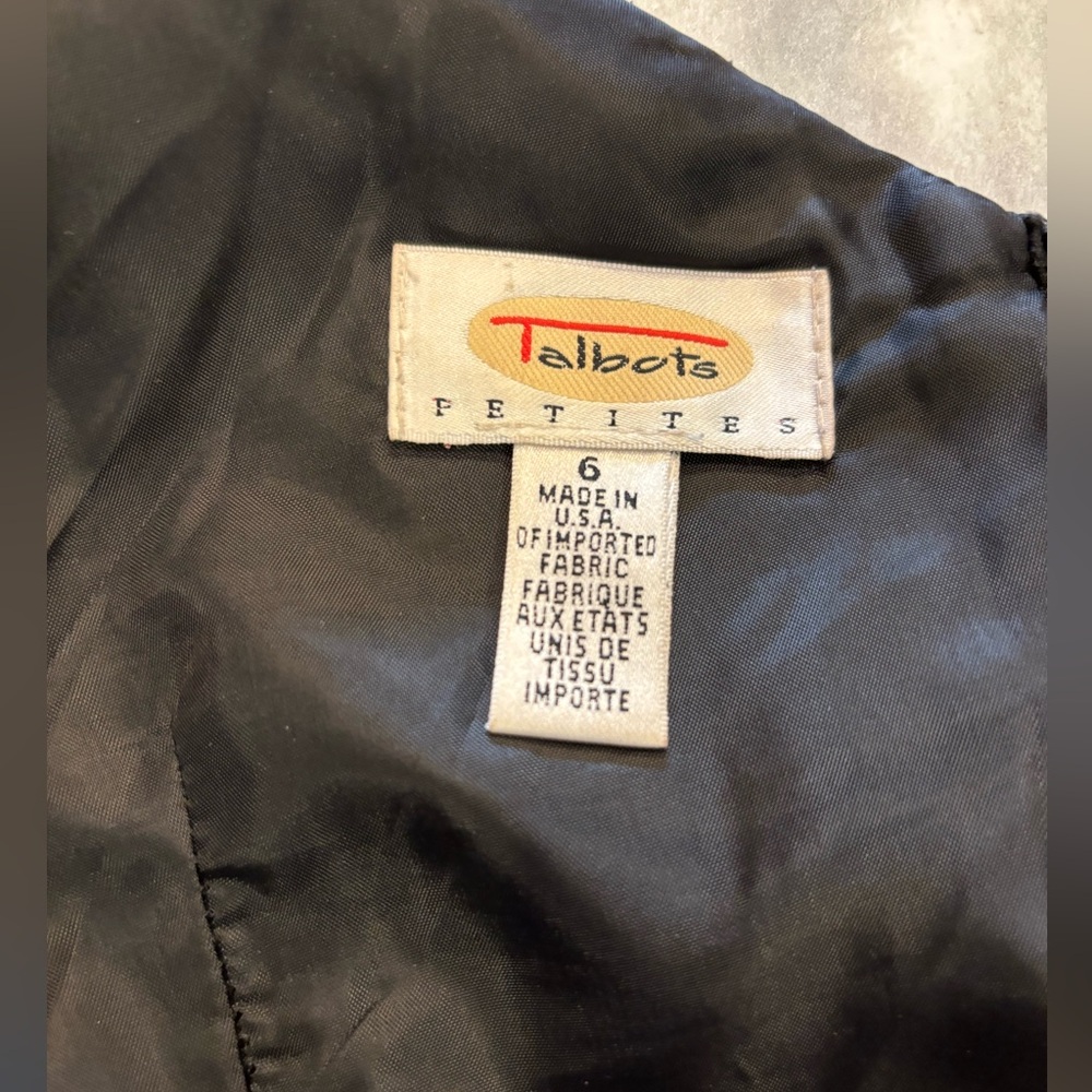 Talbots black sleeveless midi ruffle hem occasions dress. Size 6 petite.…‎ - Picture 4 of 9